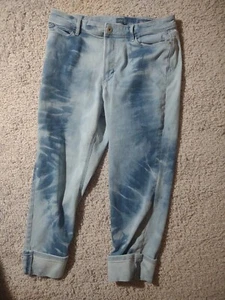J. Jill Denim High Rise Cropped Women's Acid Wash Blue Jeans Size 12 - Picture 1 of 16