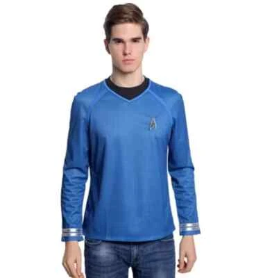 HOT Star Trek First Officer Spock Shirt Blue/yellow/red Cosplay Costume Carnival - Image 1 of 4