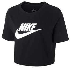 Nike Mujer Ropa Deportiva Esencial Recortada Logo Camiseta Negra Talla XL NUEVA CON ETIQUETAS BV6175 - Imagen 1 de 4