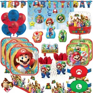Super Mario Luigi Theme Party Decorations Banner Bags Tableware Supplies Invites - Picture 1 of 26