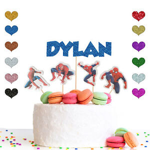 12/24 pcs Personalised Spiderman Superhero Marvel Cake Picks, Cupcake Toppers