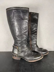 Freebird By Steven Womens 9 Irish Tall Leather Buckle Strap Riding Boots Brown - Picture 1 of 16