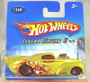 2005 Hot Wheels #114 Crazed Clowns II 1941 WILLYS COUPE Olive GoldBase 1/2 Card - Picture 1 of 6
