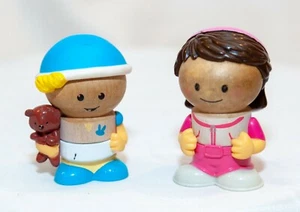 2 Learning Curve Play Town Wooden Girl and Baby Boy Replacement Figures - Picture 1 of 8