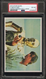 1977 Star Wars Topps Yamakatsu Large Card C-3PO & Luke PSA 6 EX-MT - Picture 1 of 2