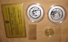 2000 ANDORRA MILLENNIUM Lunar Yr.DRAGON $D Proof Gold & Silver coins SET with C 