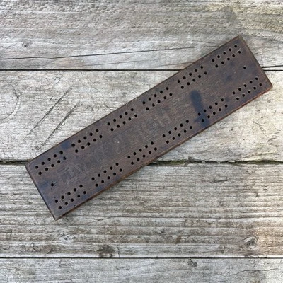 Vintage Wood Players Weighed Advertising Cribbage Board 5’s & 3’s Dominoes - Image 1 of 4