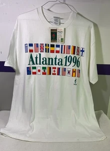 Vintage Atlanta 1996 Games of the XXVI Olympiad weißes T-Shirt neu mit Etikett Größe XL - Bild 1 von 5
