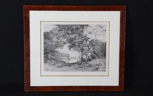 Tancrède Abraham (136-1895) gravure signée Paysage d'Anjou - Picture 1 of 7