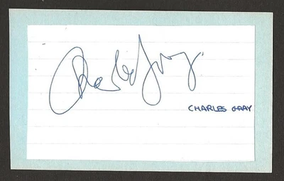 CHARLES GRAY ACTOR JAMES BOND DIAMONDS ARE FOREVER ORIGINAL AUTOGRAPHED PAGE - Image 1 of 2