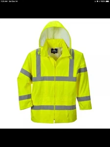 Portwest UH440 Hombres Impermeable Alta Visibilidad Chaqueta de Lluvia Reflectante Ligera Seguridad - Imagen 1 de 9