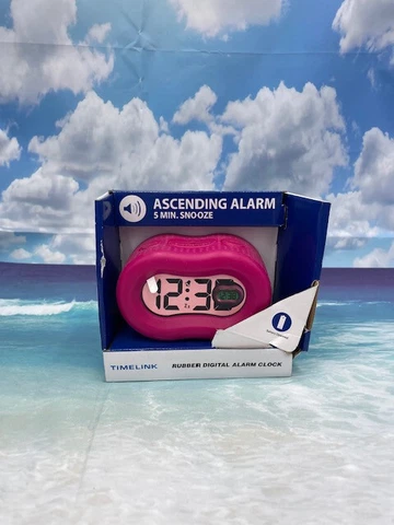 TimeLink Ascending Alarm Rubber Digital Alarm Clock - Battery Operated Cover