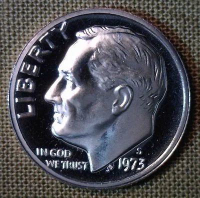 1973 S Proof Roosevelt Dime 10 Cents United States 10c Coin - Image 1 of 2