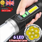 150000LM LED Flashlight Super Bright Torch USB Rechargeable Lamp High Powered UK