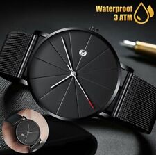 Waterproof Stainless Steel Men's Trendy Quartz Watch Ultra Thin Minimalist Gift