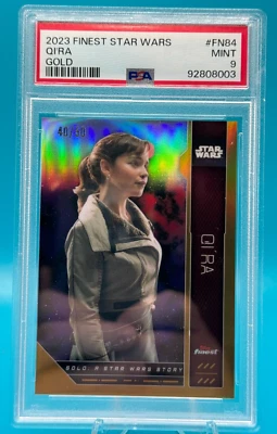 PSA 9 2023 Topps Star Wars Finest QI'RA /50 GOLD Emilia Clarke - Image 1 of 3