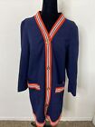 Vintage Butte Knit M/L Long Cardigan Dacron Polyester Gogo A Line Dress Mod 60s