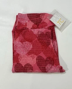 NWT LuLaRoe TC Leggings Pink & Red Hearts Design - Tall & Curvy - Picture 1 of 5