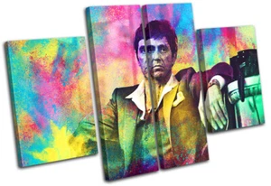 Colourful Scarface Iconic Celebrities MULTI CANVAS WALL ART Picture Print - Picture 1 of 1
