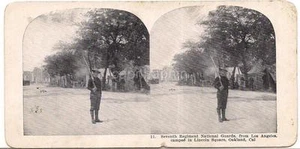 Soldier w/Rifle L.A. 7th Regiment National Guard OAKLAND CA 1900s Stereoview - Picture 1 of 1