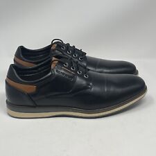 Bruno Marc Shoes Mens 9 Black Leather Casual Lace Up Dress Oxford Derby Office