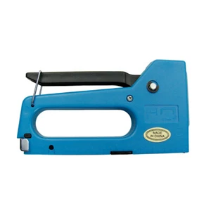 Pistola grapadora manual TUV GS azul herramienta hágalo usted mismo (para grapas de 0,7 mm) - Imagen 1 de 4