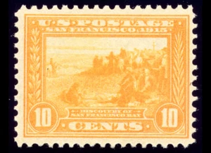 US 400 10c 1913 Panama Pacific Discovery of San Francisco Bay F-VF NH PF cert - Picture 1 of 3