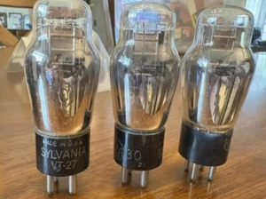3- NOS TYPE 30 VT-27 St Bottle AUDIO Tube Sylvania - Picture 1 of 9