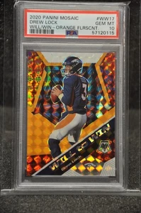 2020 Panini Mosaic Will To Win #WW17 Drew Lock Will/Win - Orange Flrscnt. PSA 10 - Bild 1 von 2