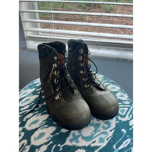 Timberland Leather Ankle Boots Alligator Print Lace Up Gold Accents 6.5 - Picture 1 of 5