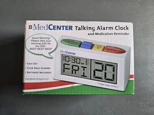 MedCenter Talking Alarm Clock Medication Pill Reminder Alert 2 Speakers Loud New - Picture 1 of 6