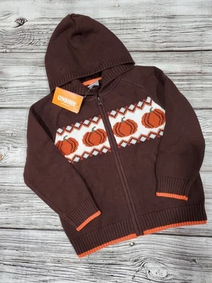 Suéter Gymboree Calabaza Cremallera Sudadera con Capucha Otoño Cosecha Talla 8 Nuevo con Etiquetas Foto 1 de 4