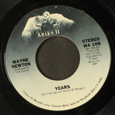 WAYNE NEWTON: rhythm rhapsody / years ARIES II 7" Single 45 RPM Foto 1 de 2