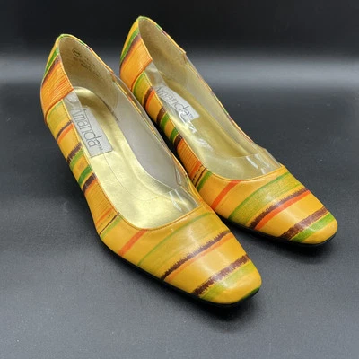 Zapatos de salón Amanda vintage retro arte tacones gruesos pequeños - talla 8,5 Foto 1 de 4