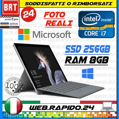 PC NOTEBOOK TABLET MICROSOFT SURFACE PRO 3 15" CPU I7 4300 RAM 8GB SSD 500GB_24H - Immagine 1 di 4