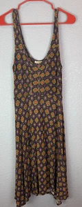 Live Happy Dress Womens Small Floral Sleeveless Boho Festival Pockets Retro - Picture 1 of 11