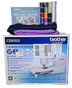 Brother CE8100 Computerized Sewing Machine W/thread, Fabric, & Sewing Book. NEW - Picture 1 of 16