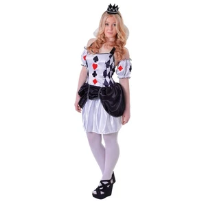 Bristol Novelty TC106 Costume Harlequin Card Girl Red, Black, and White Pa - Picture 1 of 2