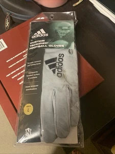 Adidas Custom Tackified Receiver Football Gloves Men's Large Gray - Picture 1 of 9