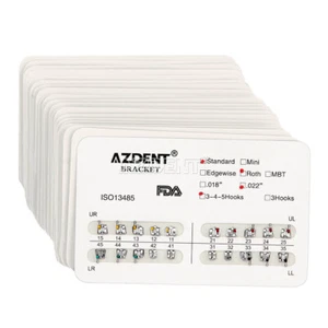 AZDENT Dental Orthodontic Metal Brackets Braces Standard Roth Slot.022 Hooks 345 - Picture 1 of 11