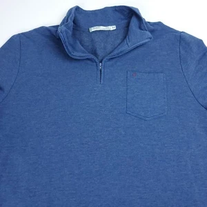 XXL Criquet blau mit gestickter Logo Tasche Baumwollmischung 1/4 Zip Pullover Herren - Bild 1 von 6