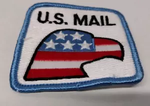 Vintage USA EAGLE Rare Patch Embroidered RED STARS + USA MAIL CARRIER 2 patches - Picture 1 of 8