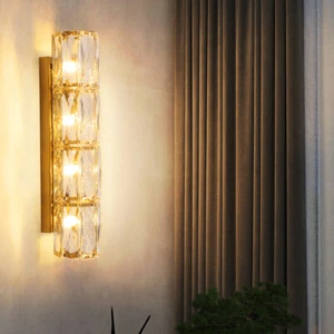 Crystal Wall Light LED Wall Lamp Bedroom Dining Room Restaurant Aisle Light G4 - Picture 1 of 16
