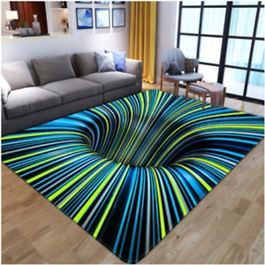 3D Optical Illusion Rug Colorful Vortex Trippy Realistic Area Rugs for Living Ro