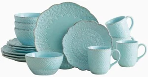 Pfaltzgraff 5177557 Remembrance Dinnerware Set, 16 Piece, Green, Teal - Picture 1 of 1