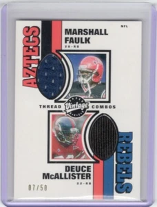 2001 Upper Deck Vintage Thread Combo Marshall Faulk Deuce McCallister Rookie /50 - Picture 1 of 2
