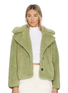 Free People Joplin Cozy Jacket Sherpa Pistachio Green Women's Medium $198 - Picture 1 of 11