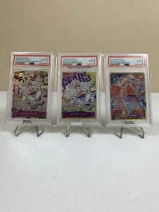 Lot of 3: One Piece OP05 Manga Alt Art #119 Monkey D Luffy PSA 10 GEM -TRIO SET - Picture 1 of 6