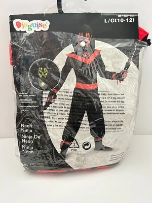 Nuevo DISFRAZ Neón Ninja Brilla en la Oscuridad Niños Disfraz Grande 10/12 Foto 1 de 4