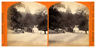 Allemagne, Auerbach, la rue et les maisons, ca.1870, stro Tirage vintage str